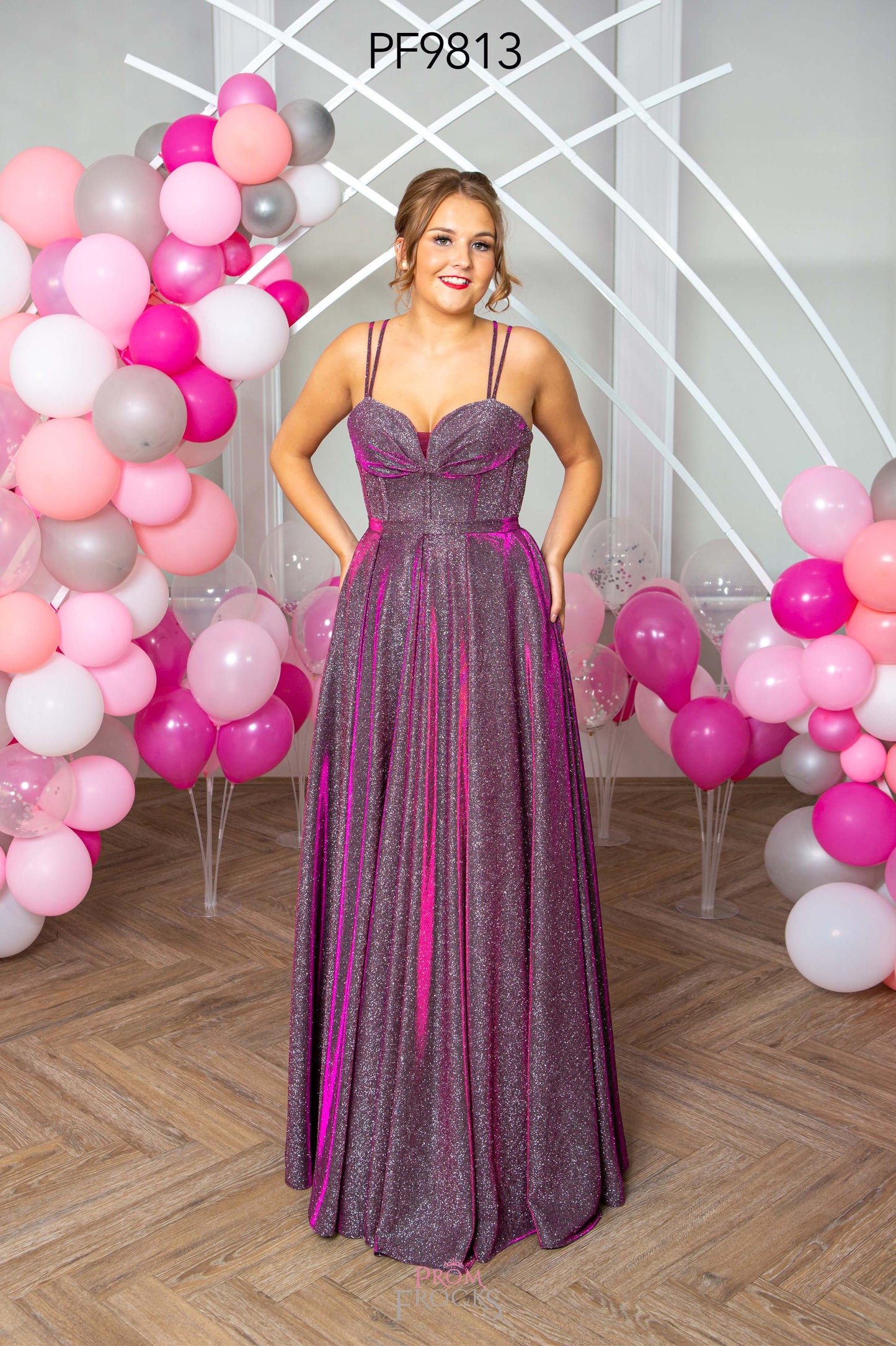 Prom Frocks PF9813 Magenta Prom Dress front