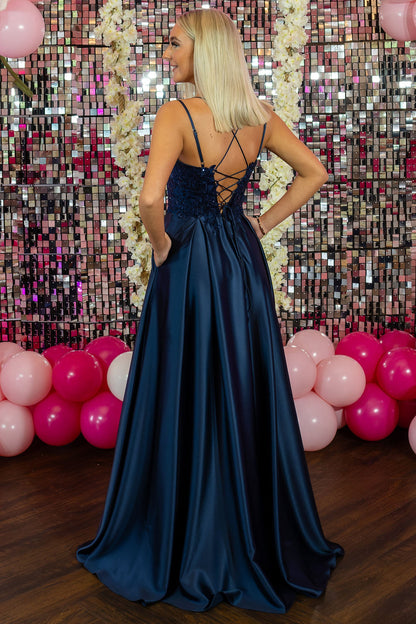 Prom Frocks PF1004 Navy Prom Dress - Dotique