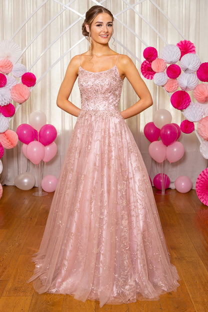 Prom Frocks PF9921 Dusky Pink Glitter Tulle Prom Dress - Dotique Chesterfield