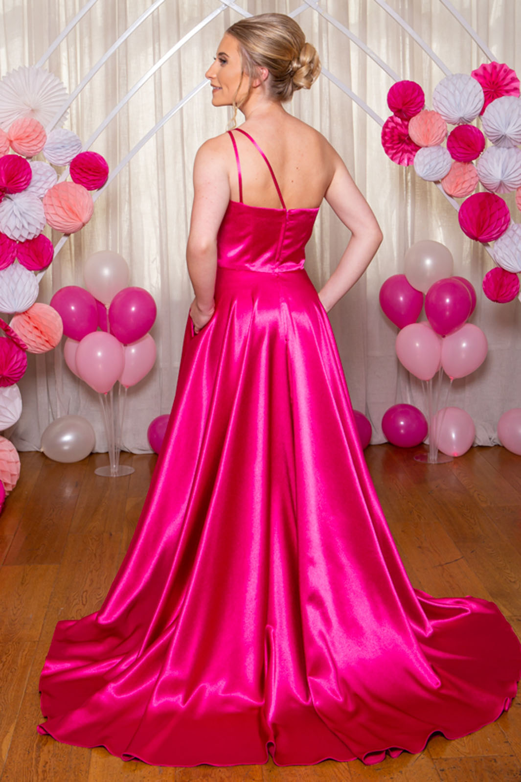 Hot Pink Satin Prom Dress Pink Tulle Hot Pink Party Dress Pink Dresses Going Out Line Hot Pink Satin Prom Dress Pink Tulle Hot Pink Party Dress Pink Dresses Going Out Line